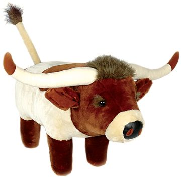 Plush Long Horn Footstool
