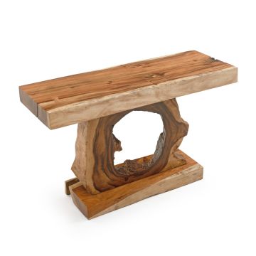 Live Edge Golden Walnut Slab Sofa Table