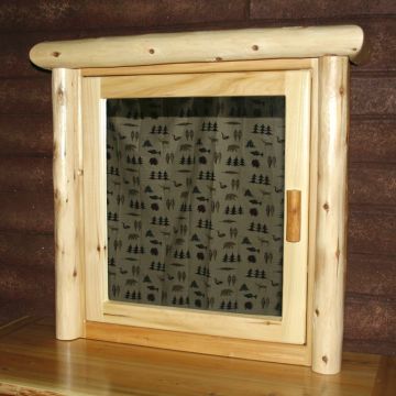 Log medicine cabinet