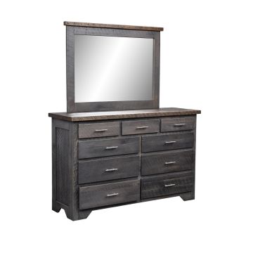 London Fog Modern Barn Wood 9 Drawer Dresser & Optional Mirror