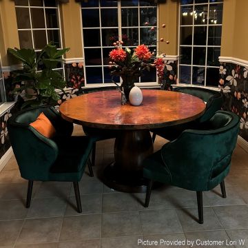 Hand Hammered Copper Pedestal Dining Table