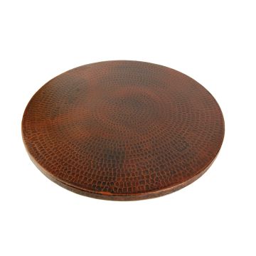 20" Hand Hammered Copper Lazy Susan Angled View