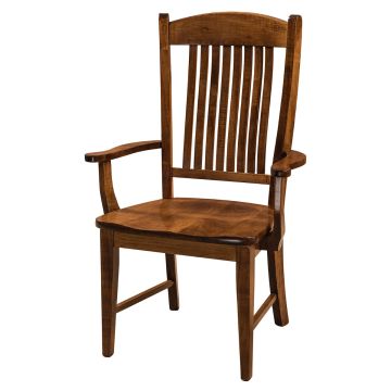 Lyndon Shallow Bend Dining Arm Chair - Lite Asbury Finish