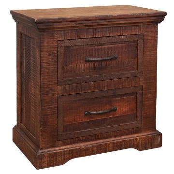 Madeira Rustic 2 Drawer Barnwood Nightstand