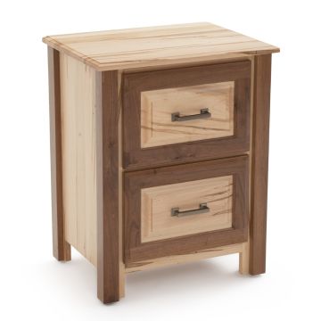 Contemporary Cabin 2 Drawer Maple & Walnut Nightstand