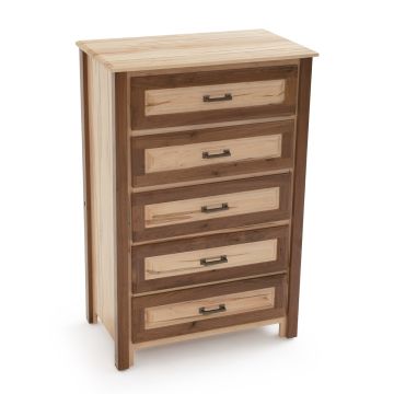 Contemporary Cabin 5 Drawer Maple & Walnut Chest