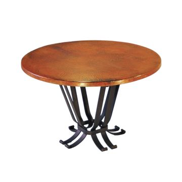 Manuel Hammered Copper Round Dining Table