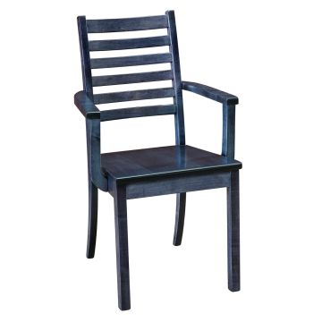 Maple City Single Bend Dining Arm Chair - Indigo Finish