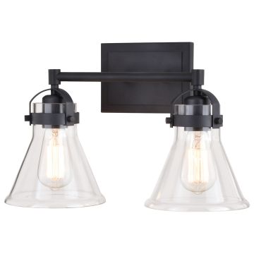 Mason 2-Light Charcoal Black Vanity Light