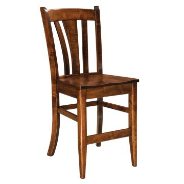 Meridan Classic Natural Wood Bar Stool - Stationary