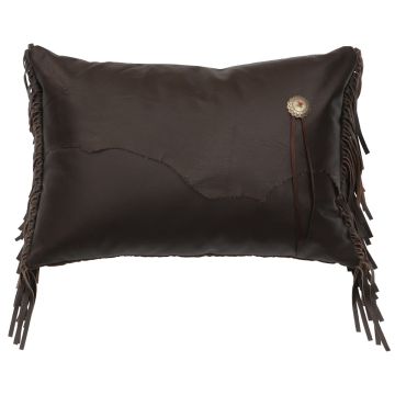 Mesa Espresso Concho Leather Decor Pillow