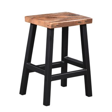 Rustic Industrial Reclaimed 24" Counter Stool - Clear Seat Finish