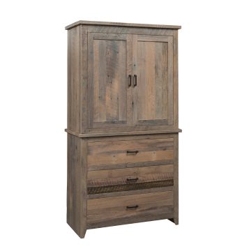 Midland Modern Rustic Barn Wood Armoire - Ol' Yeller Finish