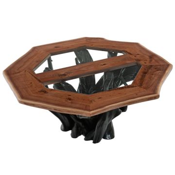 Midnight Forest Inlaid Glass Dining Table