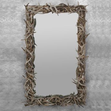 Square Whitetail Antler Mirror