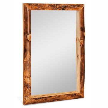 Aspen Highlands Rustic Log Wall Mirror