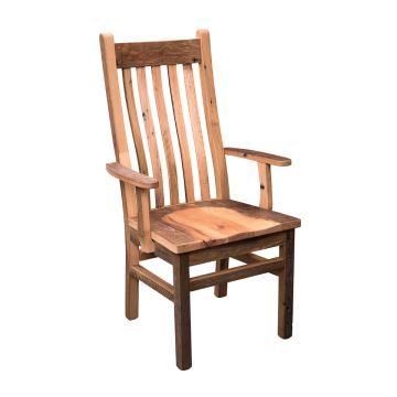 Almanzo Pioneer Barn Wood Mission Dining Arm Chair - Clear Finish
