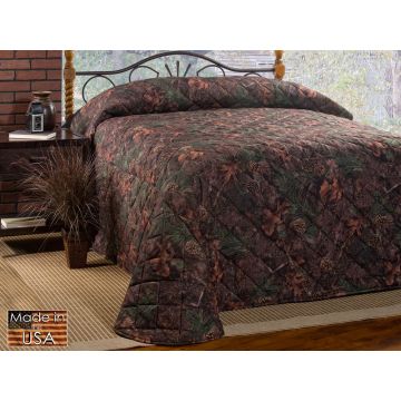 Mixed Pine Camo Quilt Bedspread