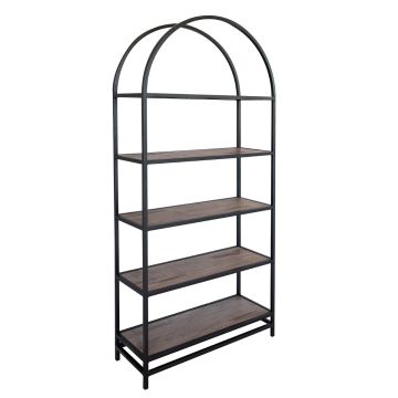 Modern Blacksmith 5 Shelf Barnwood Bookcase