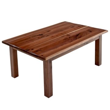 Modern Farmhouse Hardwood Dining Table - Minimal Live Edge w/ Thor's Ends