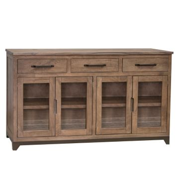 Modern Parota 4 Door Natural Wood Console