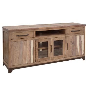 Modern Parota 4 Door Natural Wood TV Stand