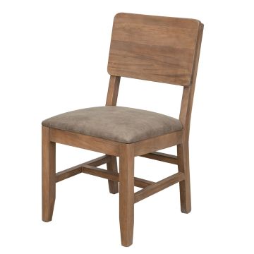 Modern Parota Natural Wood Panel Back Dining Chair