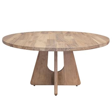 Natural Parota Wood Round Dining Table