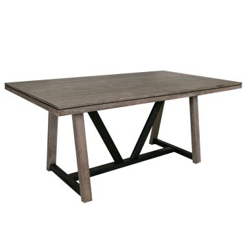 Modern Blacksmith Barnwood Trestle Dining Table