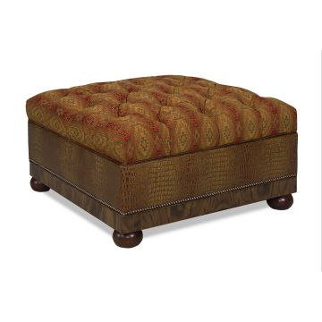 Modern Rochelle Spice Upholstered Storage Ottoman