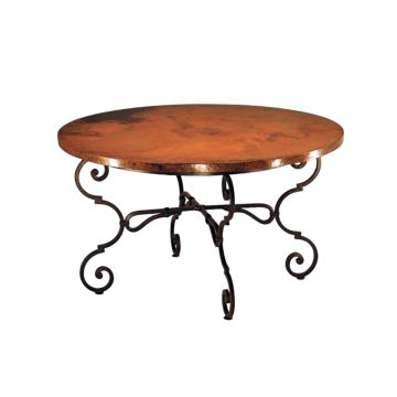 Monica Hammered Copper Round Dining Table
