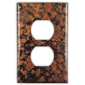Mottled 1 Outlet Copper Switch Plate