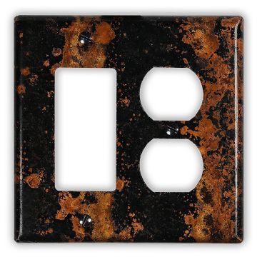 Mottled 1 Rocker/GFI 1 Outlet Copper Switch Plate