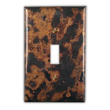 Mottled 1 Toggle Copper Switch Plate