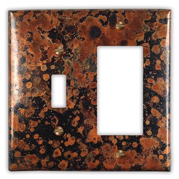 Mottled 1 Toggle 1 Rocker/GFI Copper Switch Plate