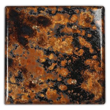 Mottled 2 Blank Copper Switch Plate