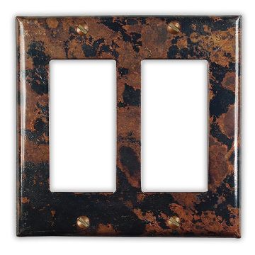 Mottled 2 Rocker/GFI Copper Switch Plate