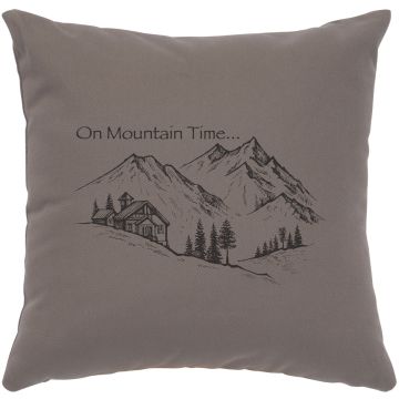 Mountain Time Image Decor Pillow - Chrome Cotton