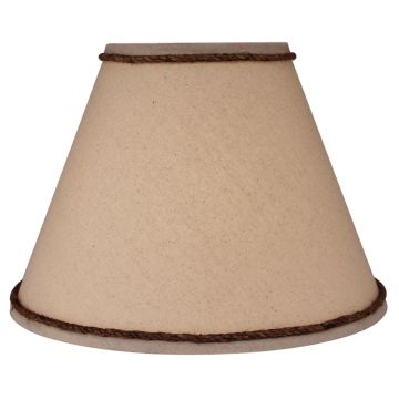 Rustic Natural Osnaburg Rope Trimmed Linen Lampshades