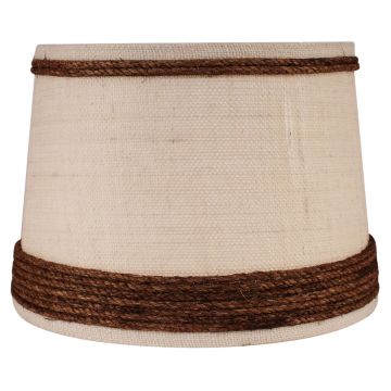 Rustic Rope Trimmed White Burlap Lampshades