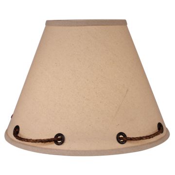 Rustic Natural Osnaburg Grommet & Rope Linen Lampshades