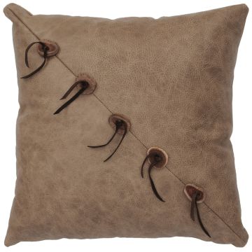 Mushroom Button Leather Decor Pillow