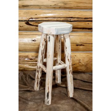 Rustic Log Stools: Aspen, Cedar, Pine :Pub and Bar Stools