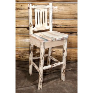 Montana Log Barstool with Back