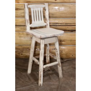 Montana Log Barstool with swivel and back