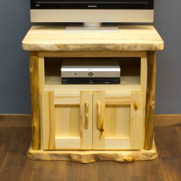 Aspen Log Television Stand in Flat Front Trim