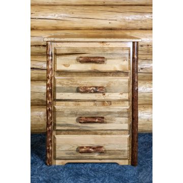 Glacier Country 4 Drawer Log Chest--Flat drawer fronts