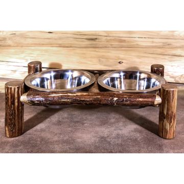 Glacier Country Log Pet Feeder