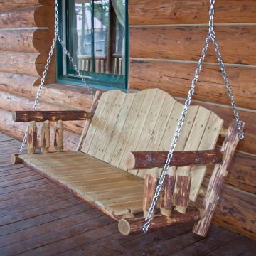 Glacier Country Log Porch Swing