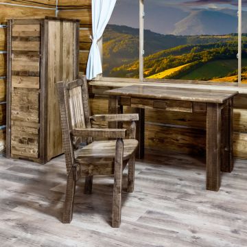 Homestead Rough Sawn  Laptop & Writing Desk | Shown with 4 Drawer File Cabinet